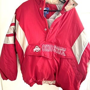 Vintage STARTER Scarlet and Gray Ohio State Pullover